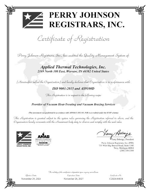 perry johnson registrars certification